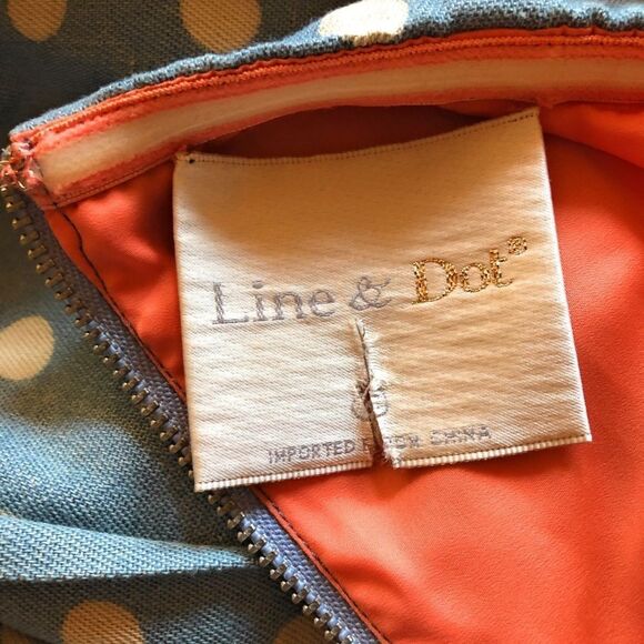 Line & Dot Strapless Polka Dot Denim Dress - Picture 6 of 7